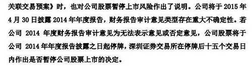 之所以很多人沒有賣出，實際是因為2015年4月9日的時候新都酒店還有一個公告：重組！停牌前的一連串漲停也正是因為這個重組公告！