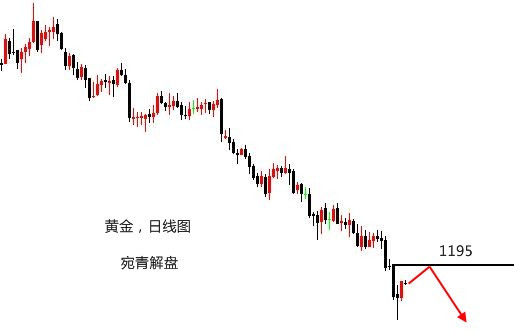 宛青解盤：黃金本周1195之下先空，修正看好回落